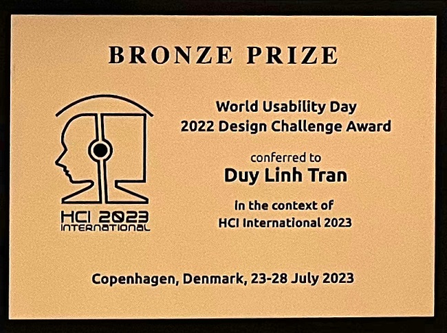 World Usability Day 2022 Design Challenge BRONZE Award. Details in text following the image.
